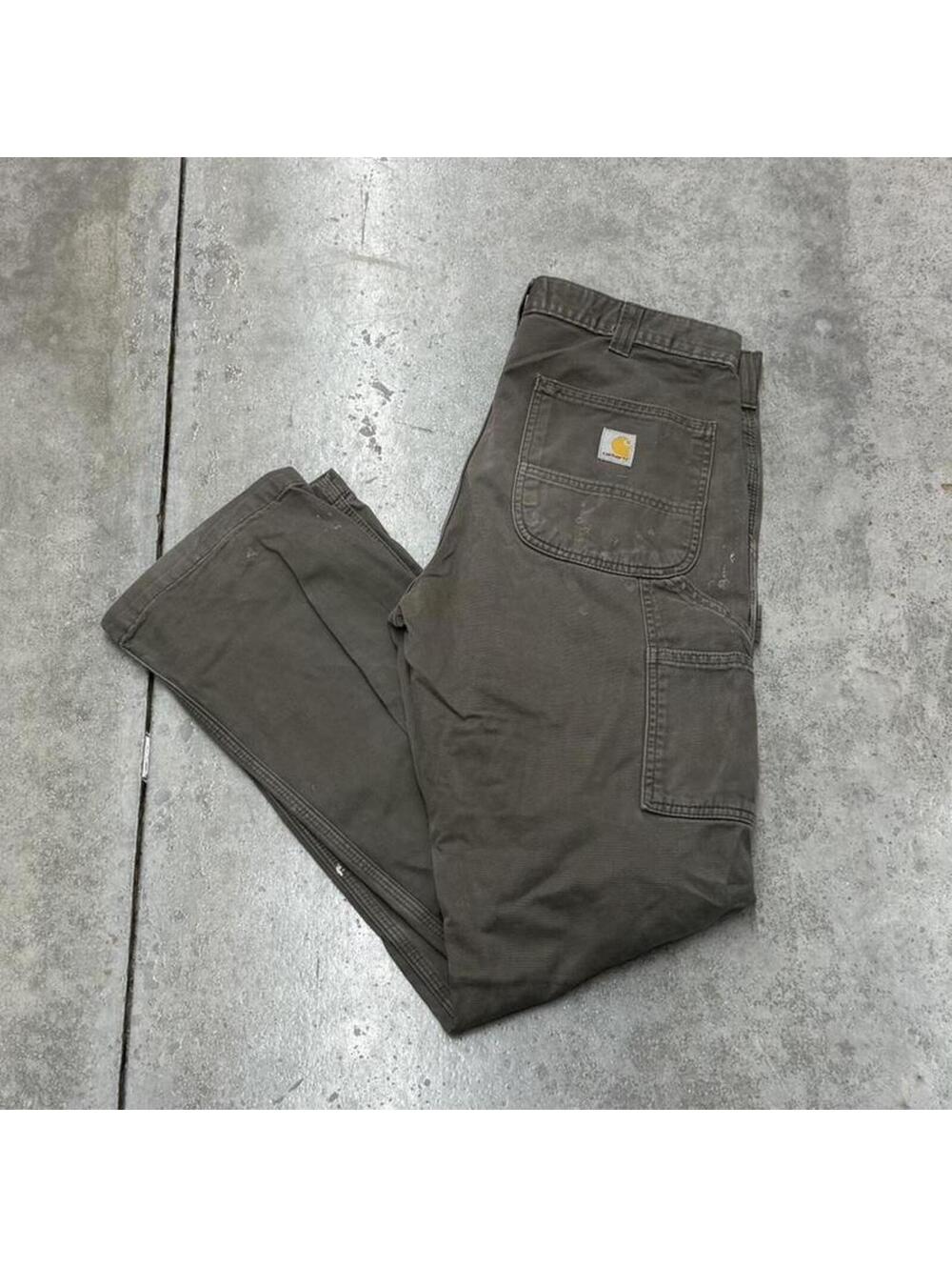 vintage carhartt faded brown relaxed baggy fit cargo pants size 34 x 32